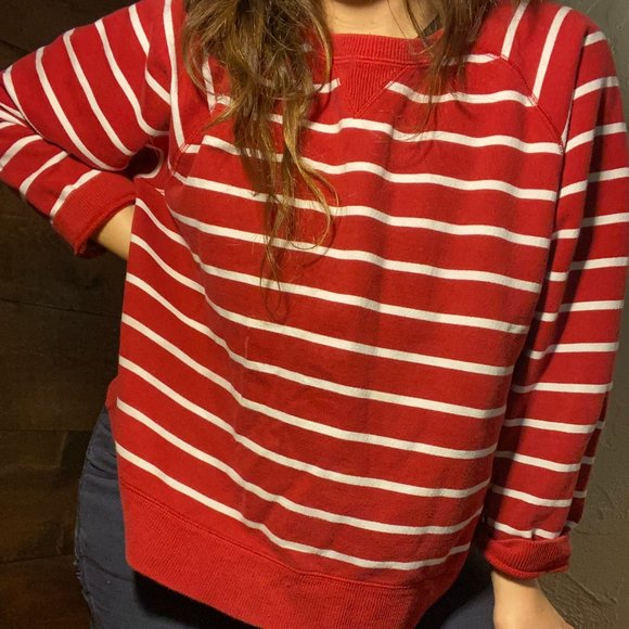 Boxy Coastal Striped Crewneck Sweatshirt - Picture 3 of 8
